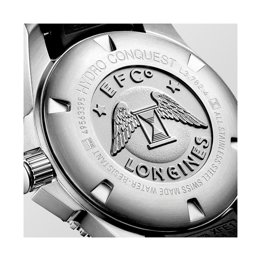 Longines Herrenuhr mit Edelstahlgehäuse, analoge Anzeige.