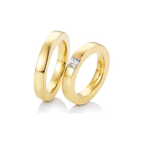 CHRIST Ring aus Gelbgold mit einem Prinzess-Schliff-Stein.