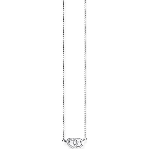 Thomas Sabo Halsschmuck aus 925er Silber mit Steinen, Herz-Anhänger.