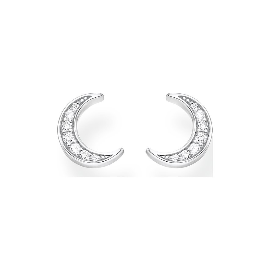 THOMAS SABO Orecchini A Perno Donna Luna Con Zirconi - Argento 925, Modello H2082-051-14