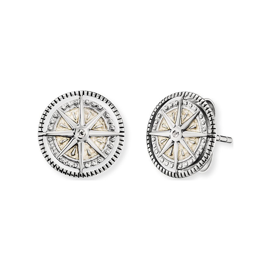 

Engelsrufer Boucles d'oreilles à fermoir à poussette ERE-WINDROSE-ENP-ZI 925 Argent rhodié