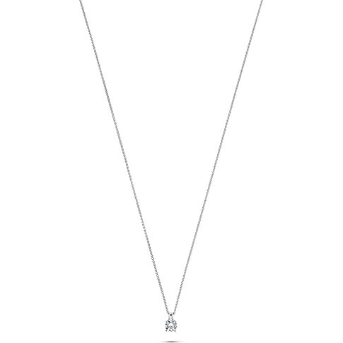 CHRIST Halsschmuck aus 585 Weißgold mit einem kreisrunden Diamanten an einer zarten Kette.