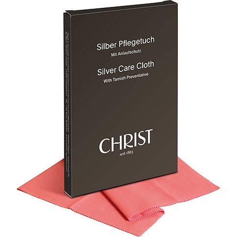 CHRIST Silber Pflegetuch mit Anlaufschutz, pinkes Tuch.