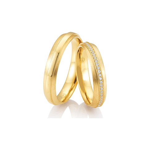 CHRIST Trauringe aus Gelbgold mit 12 Zirkonia.