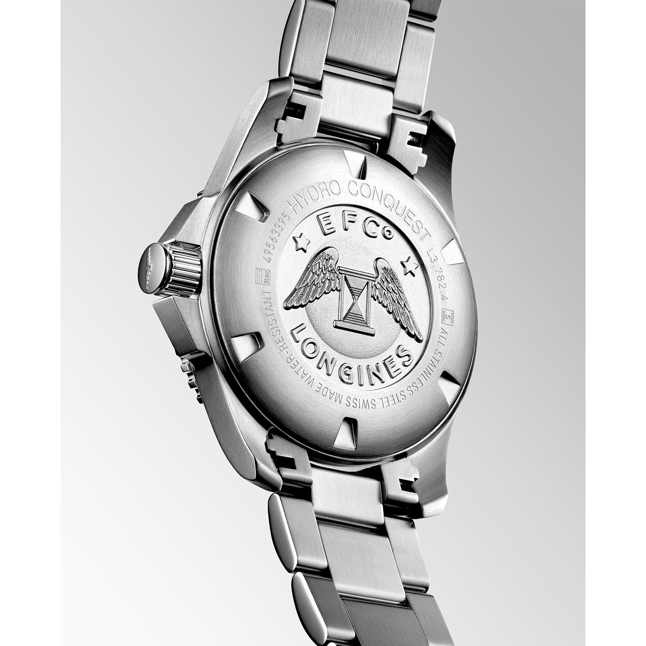 Longines Herrenuhr aus Edelstahl mit Keramiklünette, analog.