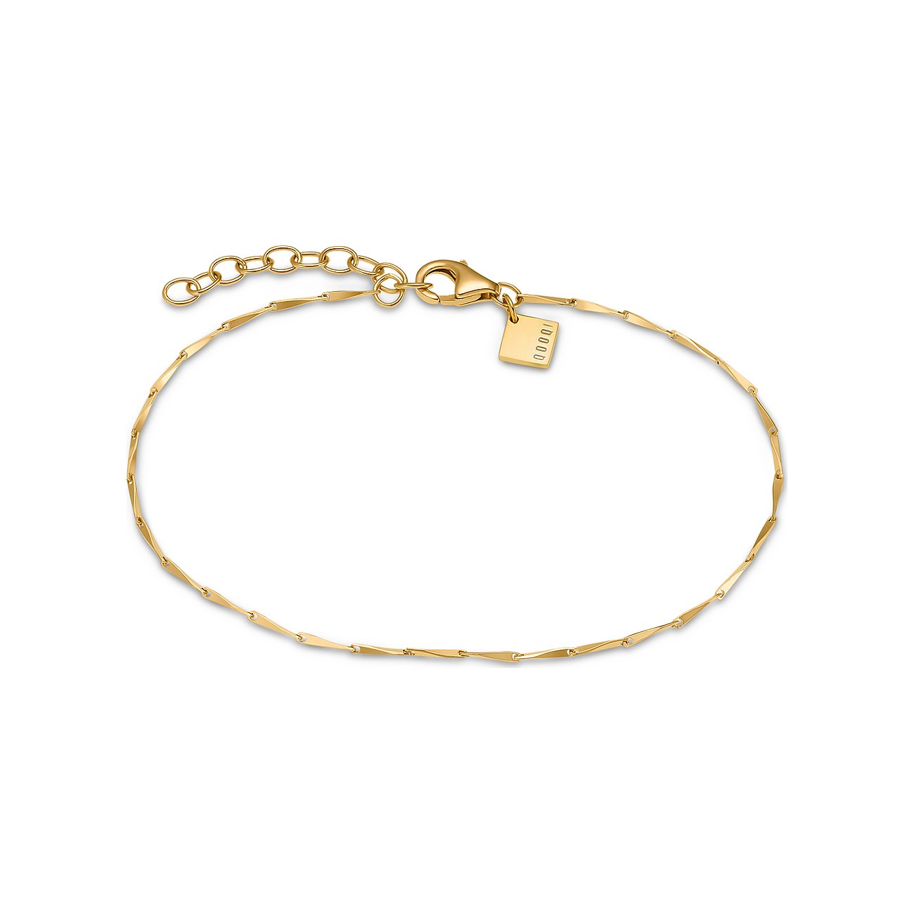 CHRIST Armschmuck aus gelbvergoldetem 925er Silber mit feiner Gliederkette und Karabinerverschluss.