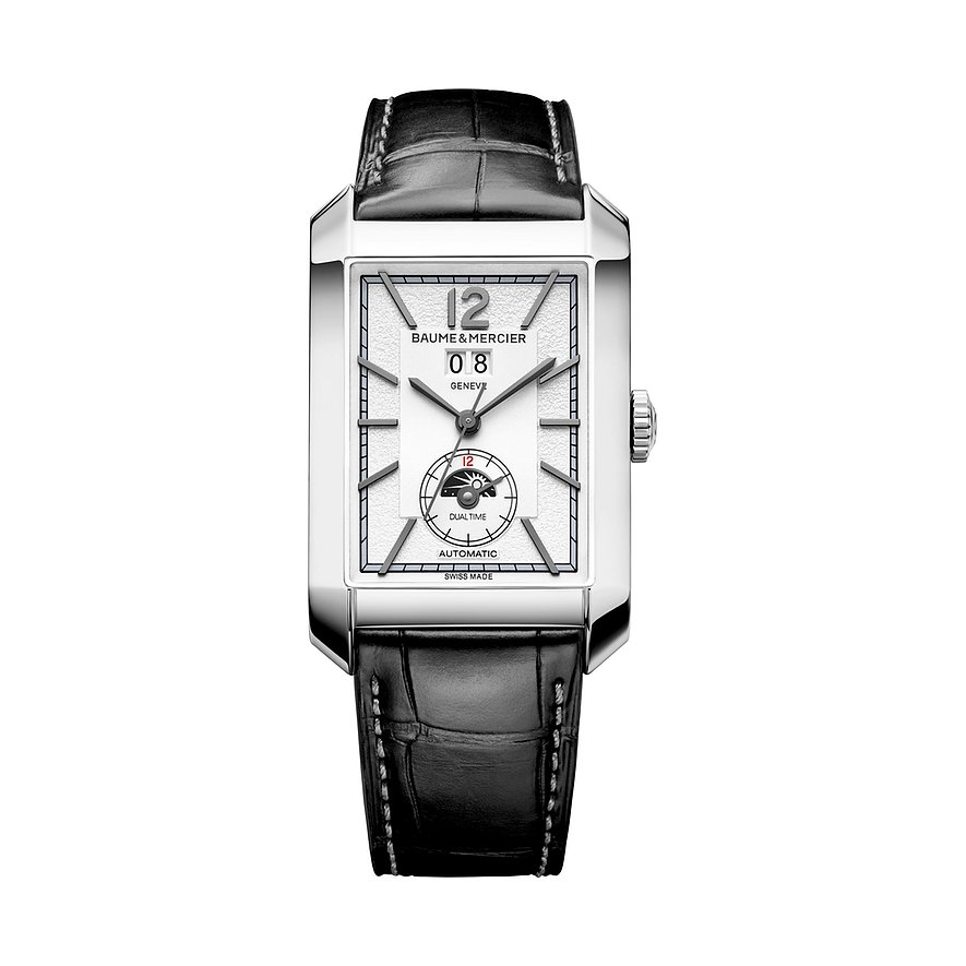 Baume & Mercier Herrenuhr Hampton M0A10523, Herren, Edelstahl, Armband: Alligator, Automatik, analog