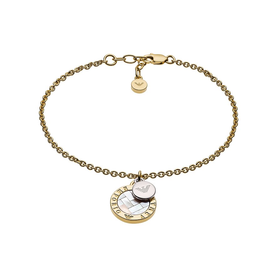 Emporio Armani Armband , Perlmutt, Damen, 925er Silber, gold