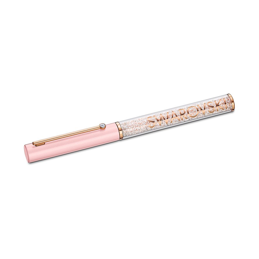 Swarovski Stift aus Metall, roségoldfarben, mit Kristallen und Logo.