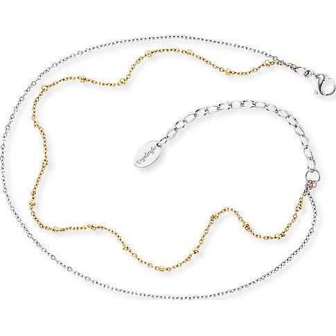 Engelsrufer Fußkette aus Edelstahl, bicolor, mit Kugelkette.