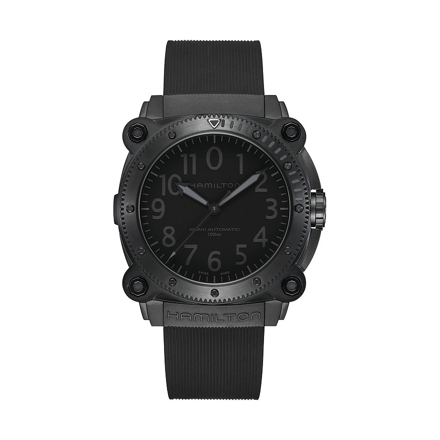 Hamilton Herrenuhr Khaki Navy Belowzero H78505330, Unisex, Titan, Armband: Kautschuk, Automatik, analog