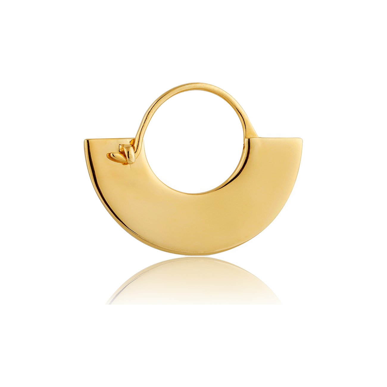 Ania Haie Ohrschmuck: Einzelner goldener, s-förmiger 925 Silber Ohrring mit glänzendem Finish und Hakenverschluss.