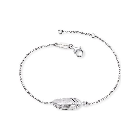 Bracelet Engelsrufer en argent 925 avec zirconium et pendentif plume.