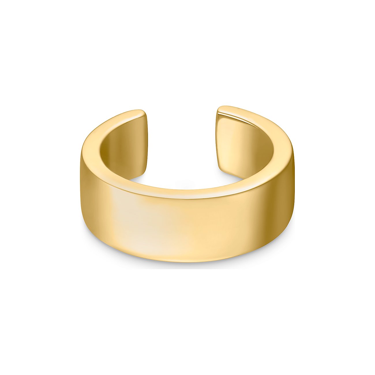 CHRIST Ohrschmuck aus vergoldetem 925er Silber von oben gesehen, der glatte Ohrclip glänzt in gold.
