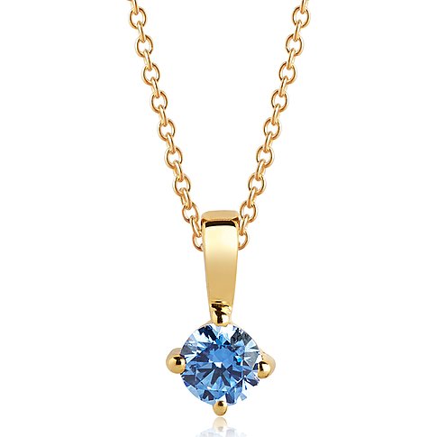 Sif Jakobs Jewellery halskæde i 925 sterling sølv med blå zirkon.