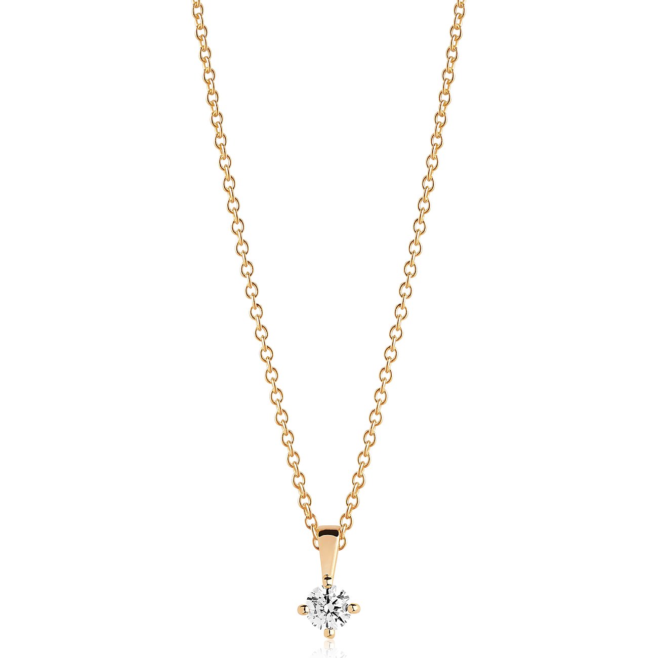 Sif Jakobs Jewellery Halskette aus vergoldetem 925er Silber mit einem runden Zirkonia Farbstein