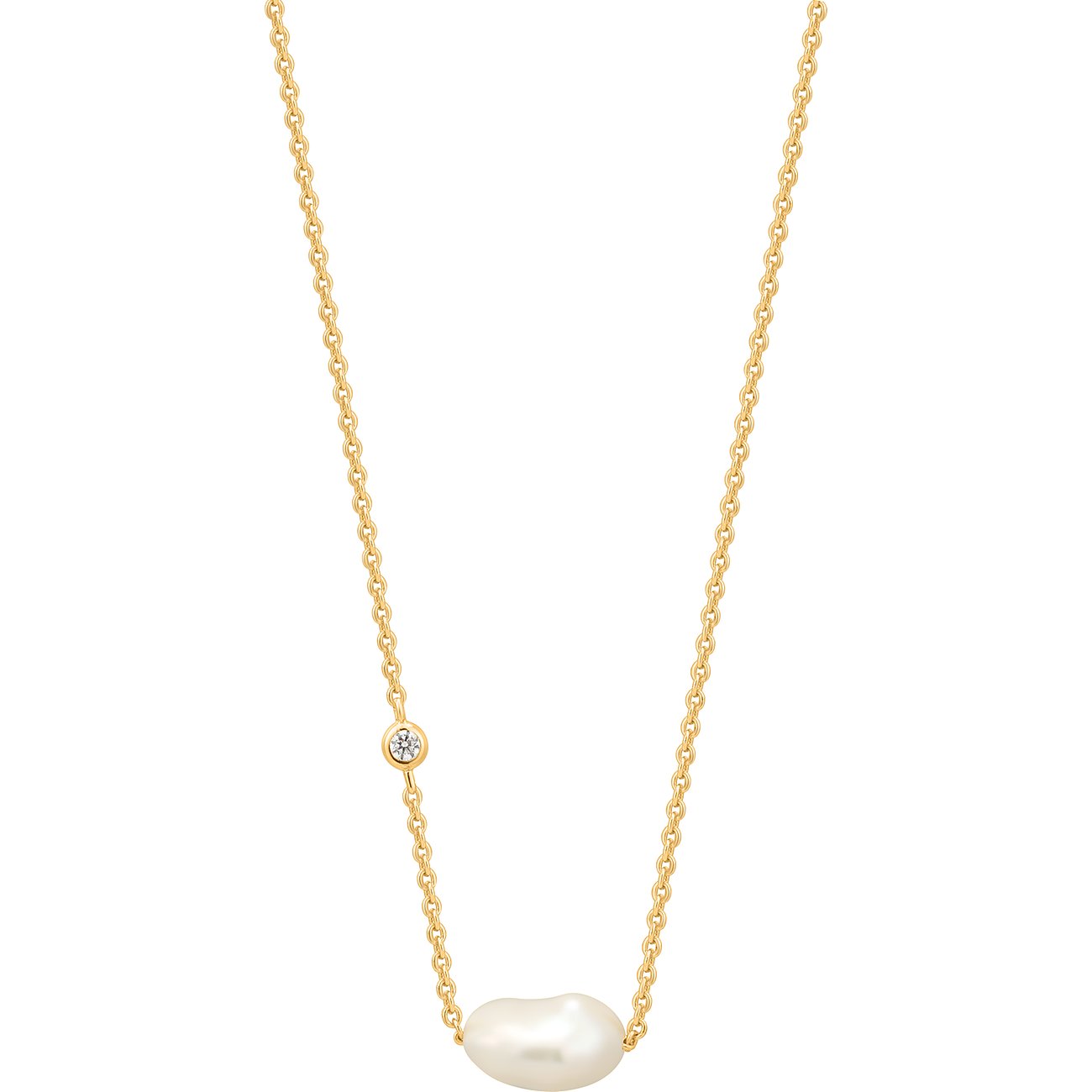 Ania Haie halskæde i 925 sølv med perle og sten.