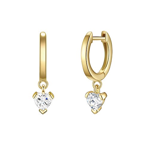 Glanzstücke München oorringen van 925 zilver met hartvormige zirkonia.
