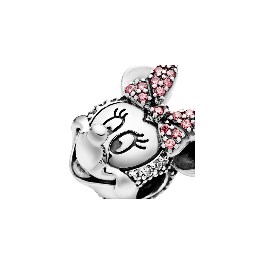 Pandora Charm Disney x Pandora Minnie Maus mit rosafarbener Pavé-Schleife Clip 797496CZS