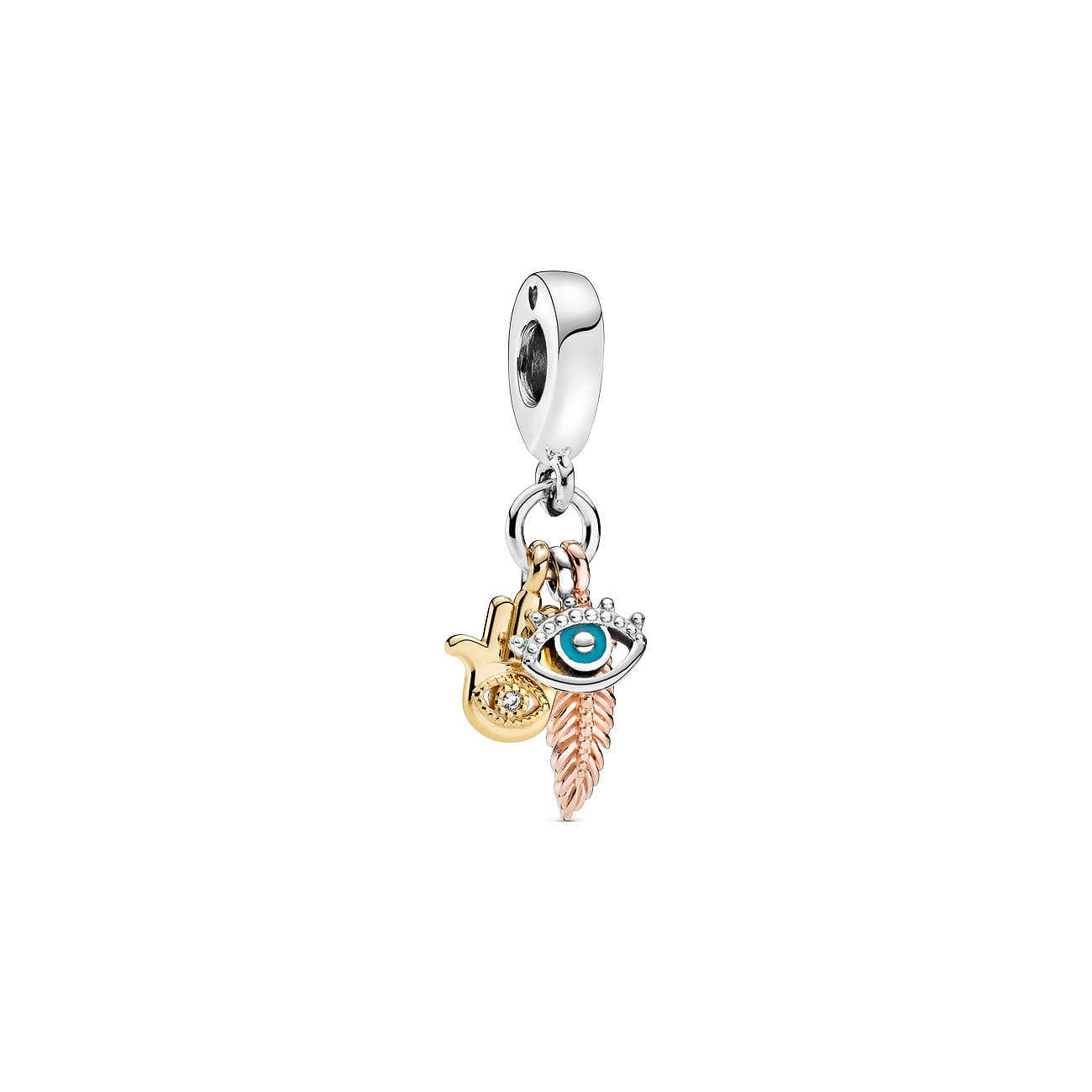 Pandora Charm Moments Hand der Fatima, Auge der Vorsehung \u0026 Feder 768785C01