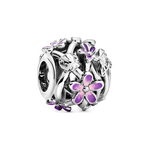 Pandora Charm Moments Offen gearbeitetes, lilafarbenes Gänseblümchen 798772C02