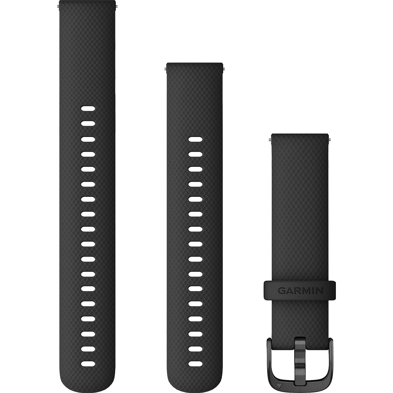 Garmin Silikon-Armband mit Waffelmuster und Dornschließe.