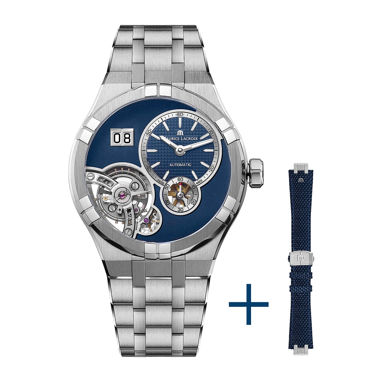 Maurice Lacroix Uhren-Set inkl. Wechselarmband Aikon Grand Date AI6118-SS00E-430-C