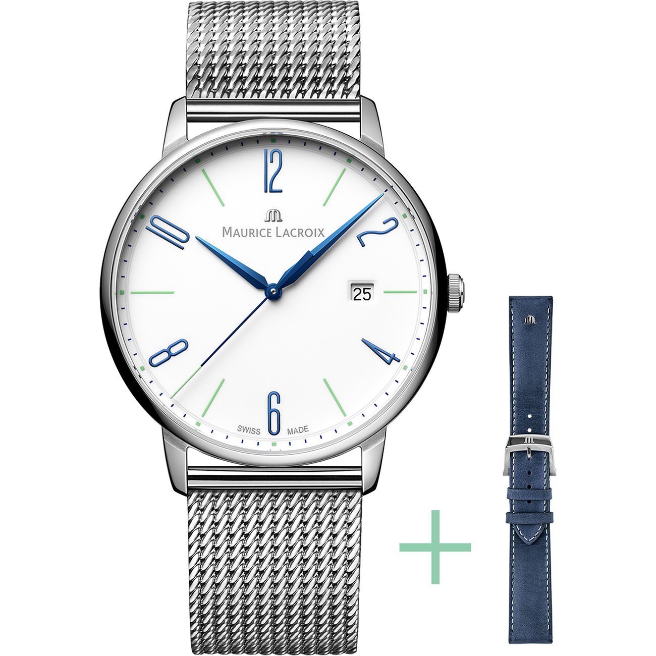 Maurice Lacroix Uhren-Set inkl. Wechselarmband Eliros Date EL1118-SS00E-120-C