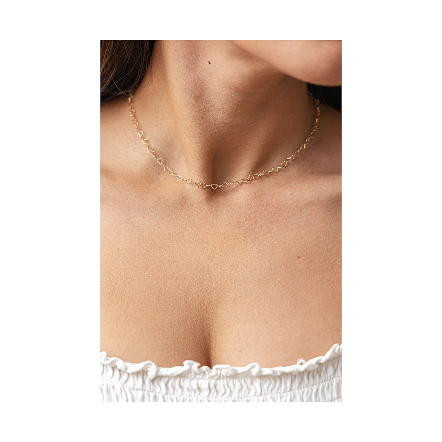 Collana Caï in argento 925 con maglie a cuore.