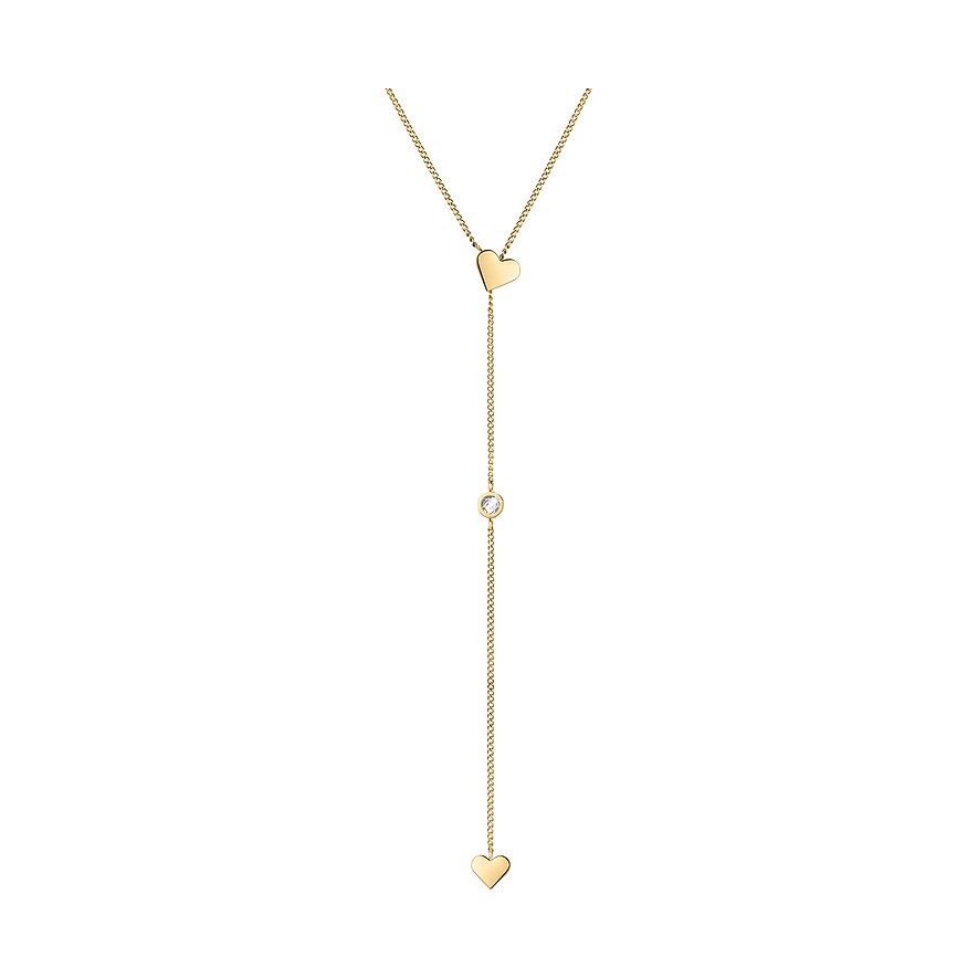 Bracciale In Acciaio Inox Tamaris TJ-0041-B-21 – Oro Lucido Con Zirconi E Ciondoli A Cuore – 21 Cm