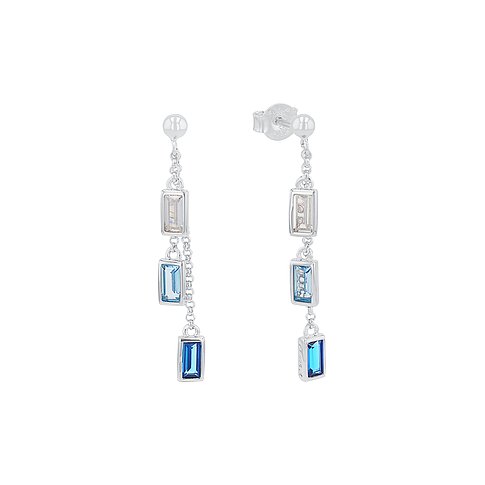 Ohrringe aus Silber mit blauen Akzenten