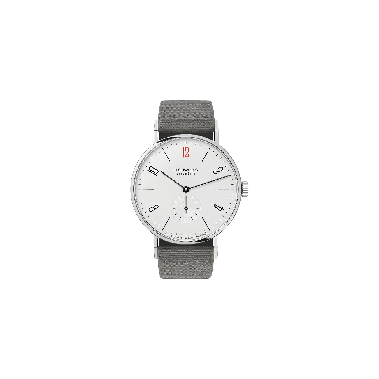 Nomos Glashütte Unisexuhr Tangente 38 - 50 ans de Médecins Sans Frontières 165.S50