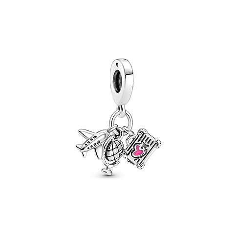 Pandora Charm Moments Flugzeug, Globus und Koffer 799435C01