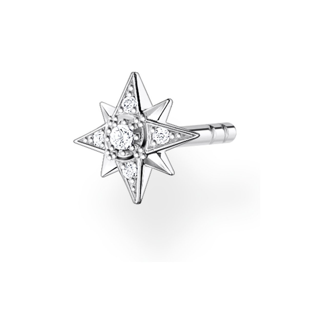 Thomas Sabo Ohrstecker aus 925er Silber in Form eines achtzackigen Sterns, besetzt mit funkelnden Zirkonias.