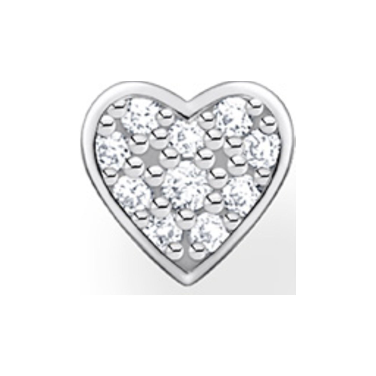 Ein THOMAS SABO Ohrschmuck aus Silber in Herzform, besetzt mit funkelnden Zirkonia-Steinen.