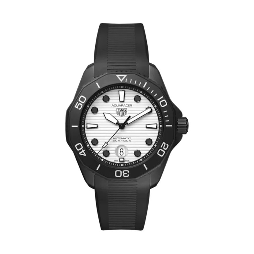 TAG Heuer Herrenuhr Aquaracer WBP201D.FT6197, Herren, Edelstahl, Armband: Kautschuk, Automatik, analog