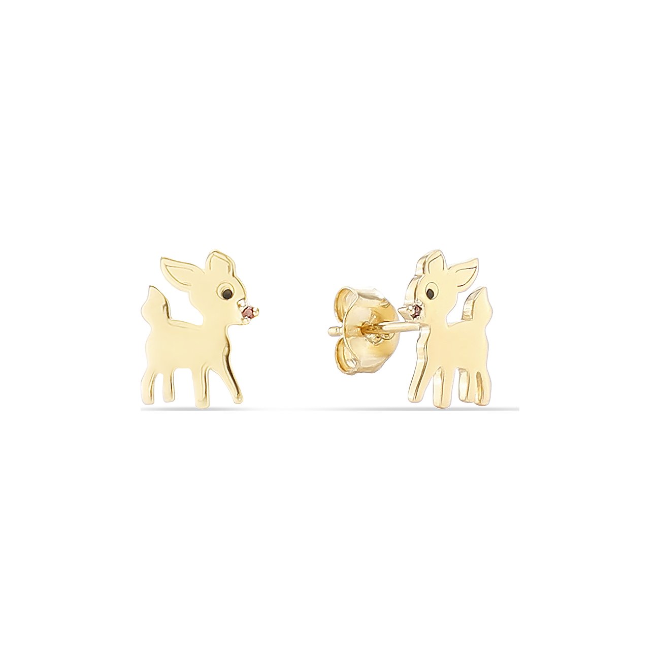 FAVS Little Friends Rehohrstecker aus 925er Silber mit Zirkonia, Nahaufnahme.