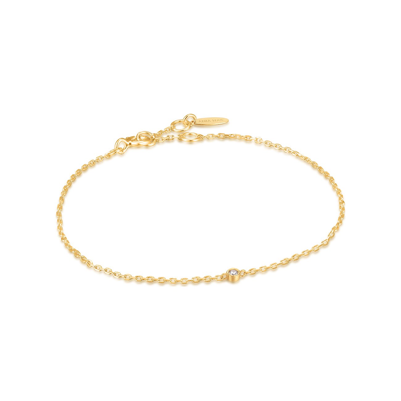Ania Haie Armband aus 585 Gelbgold mit einem Diamanten.