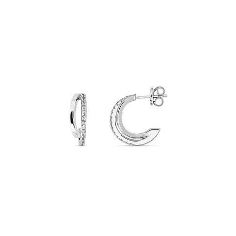 Boucles d'oreilles FAVS en argent 925 avec zircone cubique.