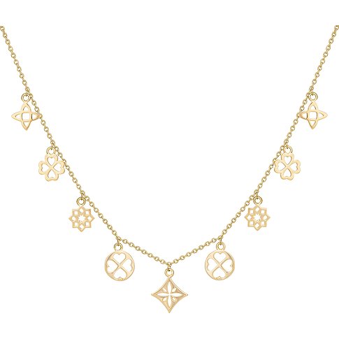 Caï Halsschmuck aus 925er Silber mit Kleeblatt-Anhängern.