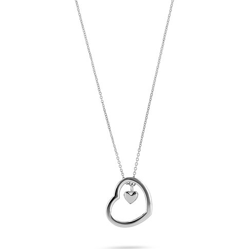 Collana FAVS in argento 925 con ciondolo a forma di cuore.