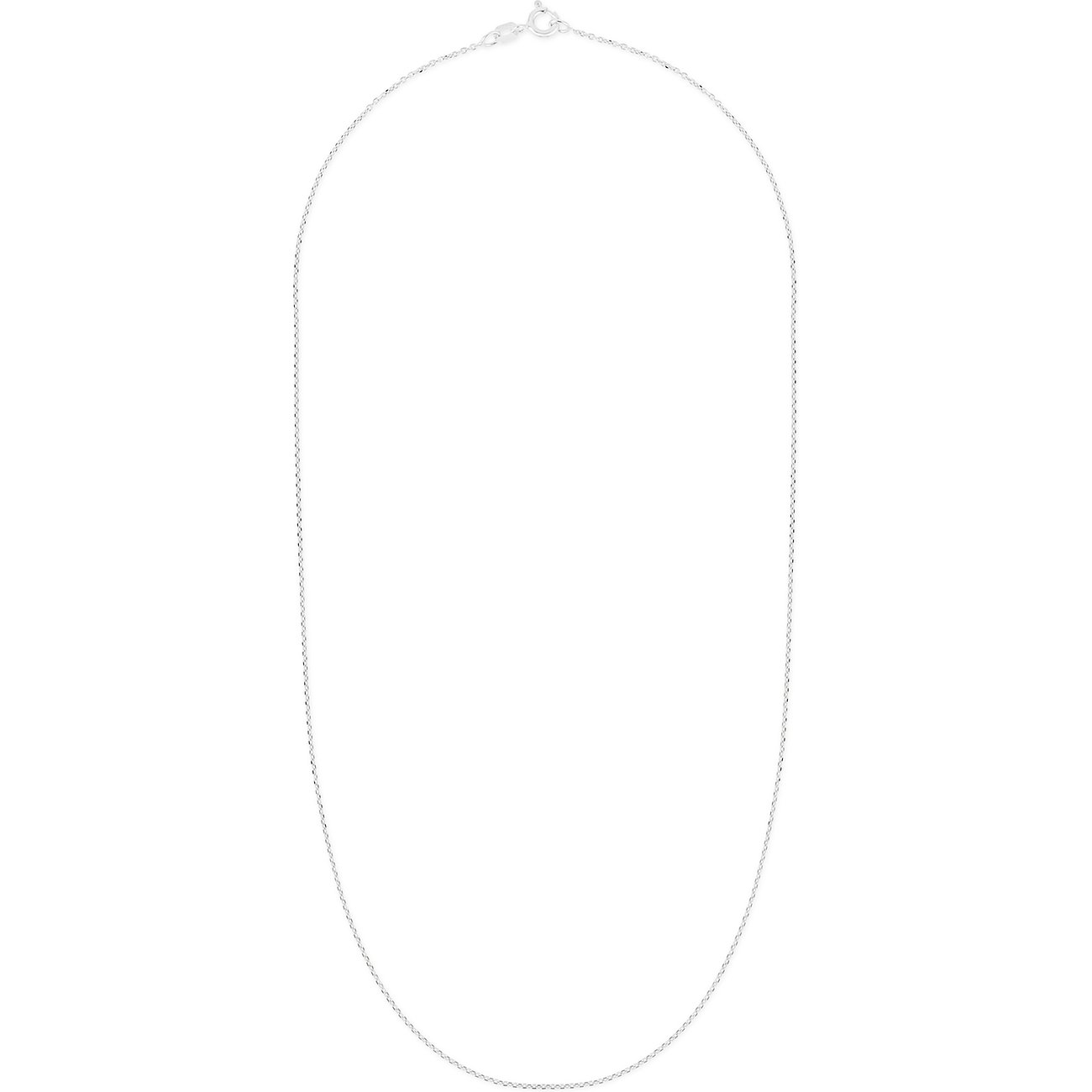 FAVS 925 sterling silverhalsband på vit bakgrund med karbinhake, fint och glänsande.