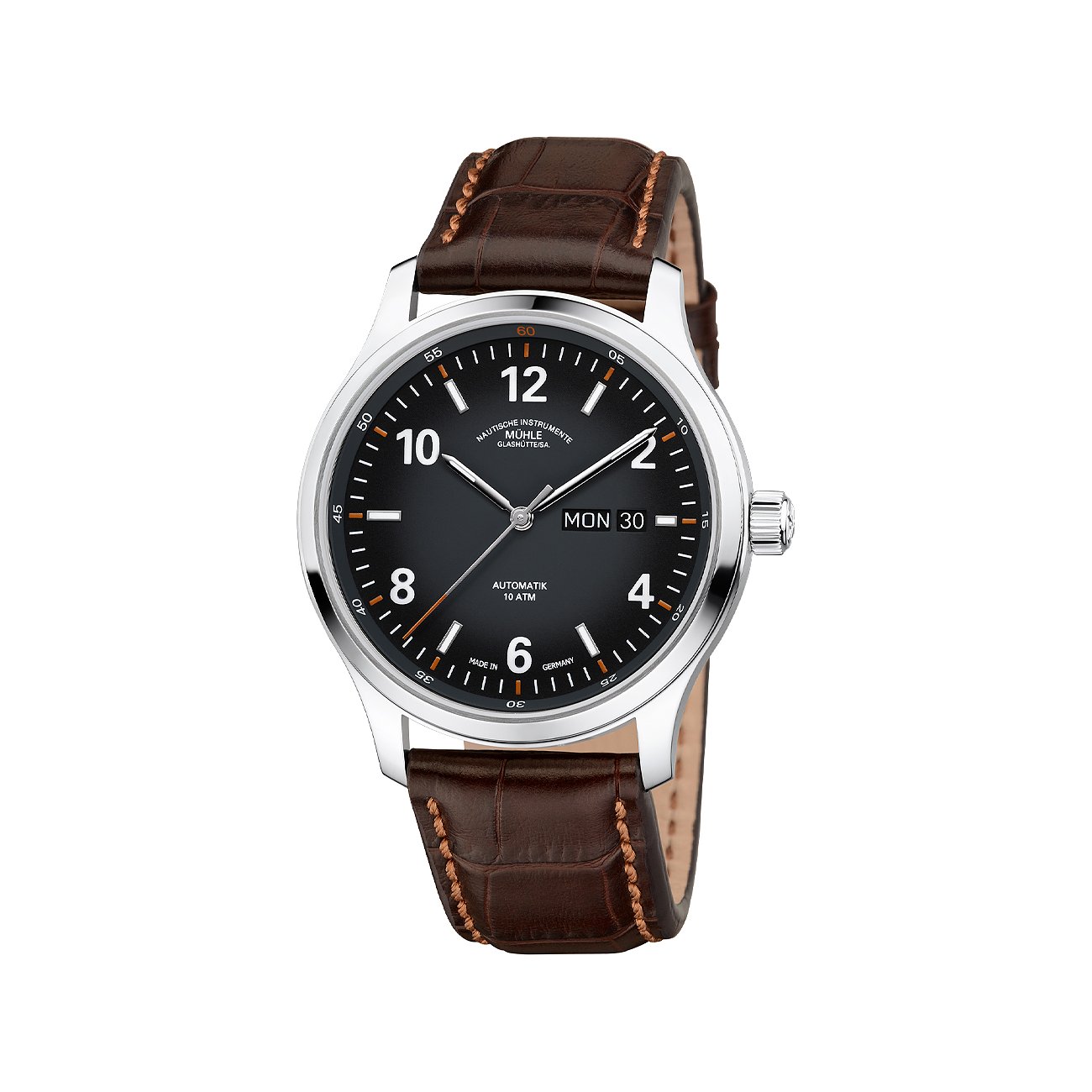 Mühle-Glashütte Herrenuhr Lunova Tag/Datum M1-43-26 LB
