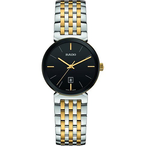 Rado Damenuhr mit Edelstahlgehäuse, bicolor, analog, mit Datum.