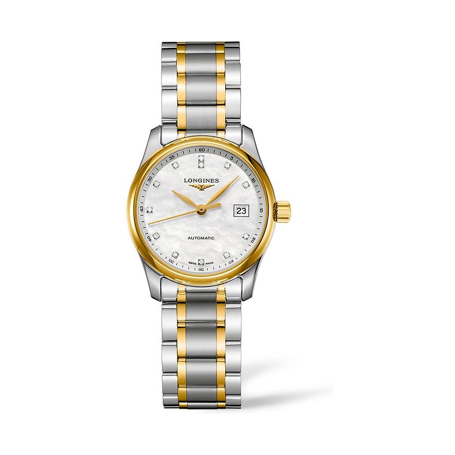 Longines Damenuhr Longines Master Collection L22575877, Damen, Edelstahl, 750er Gelbgold, Armband: Gold, Edelstahl, Automatik, analog
