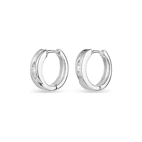Boucles d'oreilles FAVS en argent 925 avec zircone cubique.