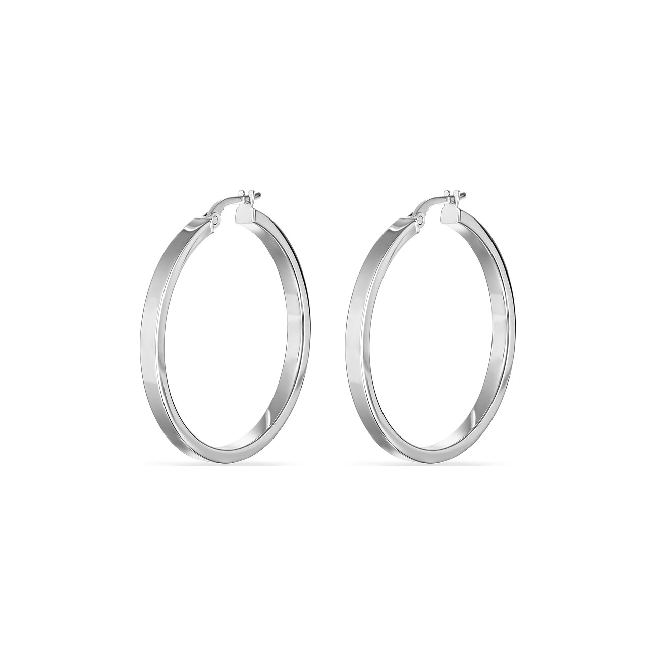 FAVS øreringe i 925 sterling sølv, poleret, smal form.