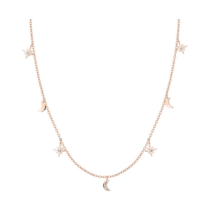Tamaris Collana TJ-0512-N-45 Con Ciondolo Fiore E Perle Di Vetro – Oro IP, Acciaio Inossidabile, 45 Cm, Chiusura Moschettone