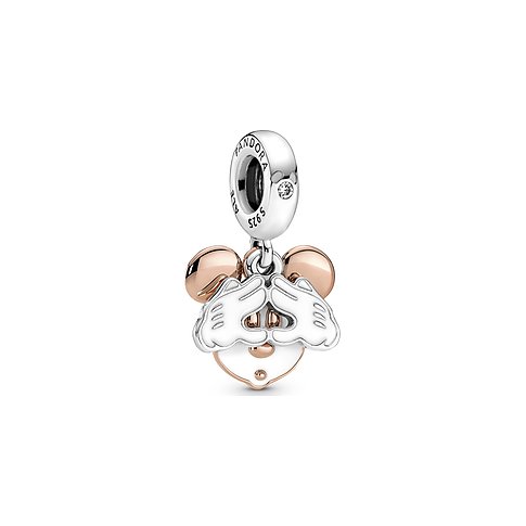 Pandora Anhänger aus 925er Silber mit Zirkonia, Mickey Mouse Form.