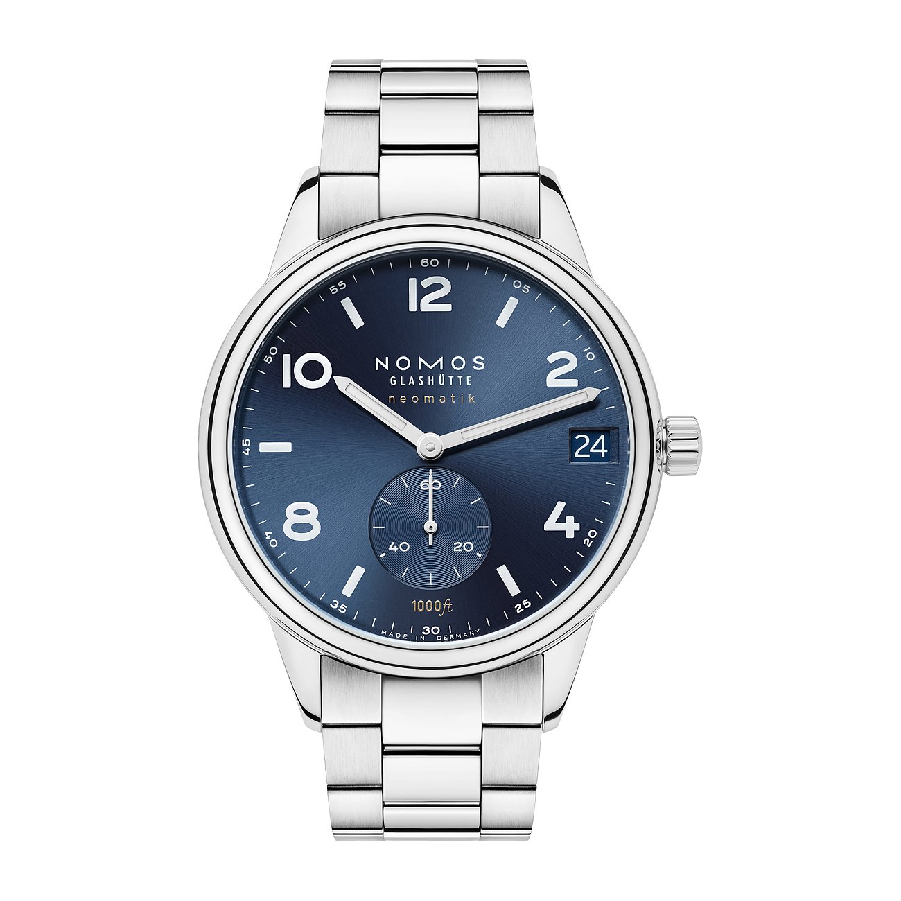 Nomos Glashütte Herrenuhr Club Sport neomatik 42 Datum blau 782